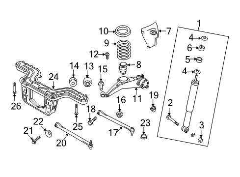 2008 Mercury Mariner Rear Suspension Components Diagram 6 - Thumbnail