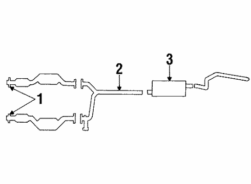 1991 Lincoln Town Car Exhaust Components Diagram 2 - Thumbnail