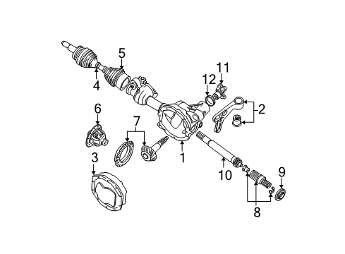 2001 Ford Explorer Sport Trac Front Axle & Carrier Diagram