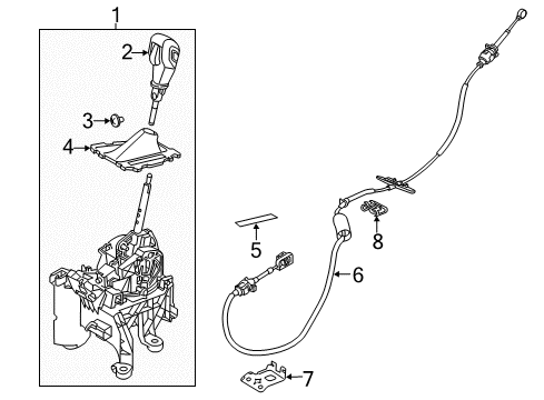 2014 Ford Focus Shift Knob Diagram for BV6Z-7213-AB