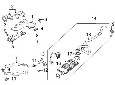2008 Ford Crown Victoria Exhaust Components Diagram
