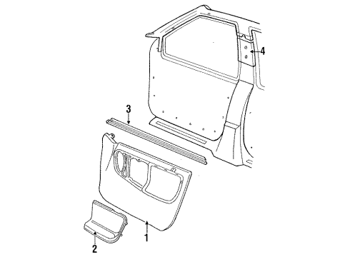 1991 Ford Taurus Interior Trim - Front Door Diagram