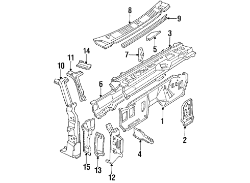 1997 Ford F-250 HD Hinge Pillar Diagram 2 - Thumbnail