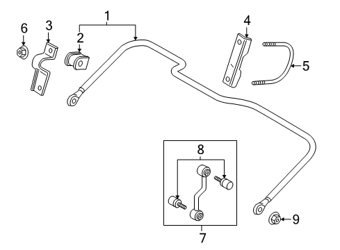 2022 Ford F-350 Super Duty Stabilizer Bar & Components Diagram 5 - Thumbnail