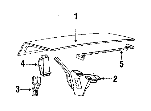 1991 Mercury Topaz Trunk Lid & Components Diagram