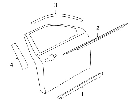 2014 Ford Special Service Police Sedan Exterior Trim - Front Door Diagram