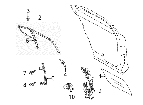 2016 Ford Taurus Glass - Door Diagram