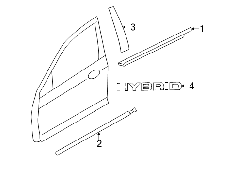2011 Ford Fusion Exterior Trim - Front Door Diagram