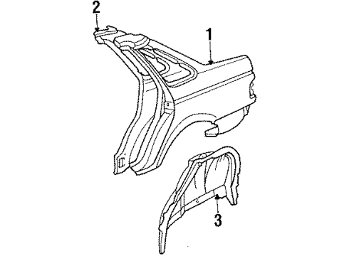 1990 Ford Taurus Inner Structure - Quarter Panel Diagram
