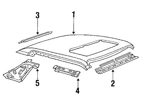 1984 Ford Mustang Roof & Components Diagram