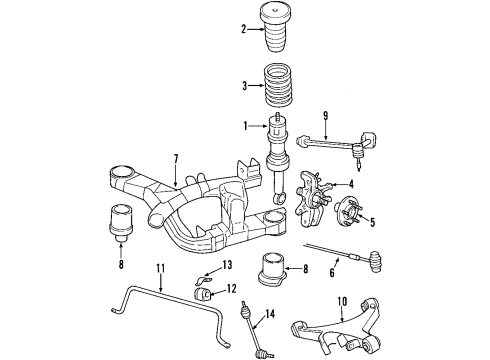 2000 Lincoln LS Stabilizer Bar Bracket, Rear Diagram for XW4Z-5486-AA