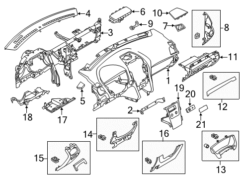 2017 Ford Police Interceptor Utility Defroster Grille, Front Diagram for FB5Z-78044E82-CB