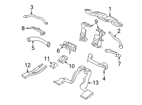 2001 Lincoln LS Duct Assembly, Front Outer Passenger Side Diagram for XW4Z-19B680-AA