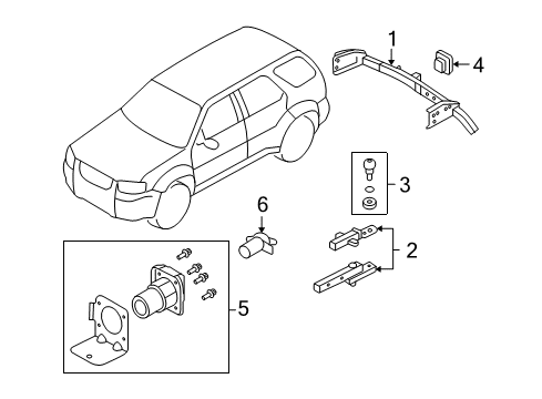 2005 Lincoln Aviator Tow Hook & Hitch Diagram