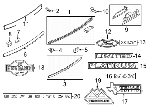 2023 Ford Expedition Mount Bracket Retainer Screw Diagram for -W709393-S450B