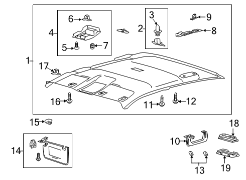 2020 Ford Ranger Grip Handle Cap Diagram for DS7Z-54672A40-BN