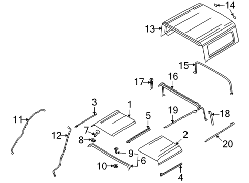 2024 Ford Bronco Hard Top Roof Diagram 2 - Thumbnail