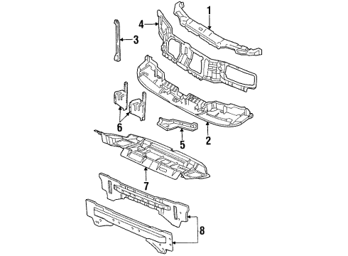1998 Mercury Mystique Reinforcement, Passenger Side Diagram for F8RZ-13K056-AA