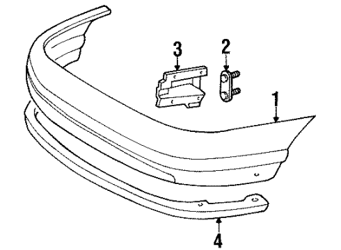 1995 Mercury Mystique Bumper & Components - Rear Diagram