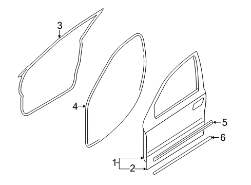 2008 Ford Taurus X Door & Components Diagram