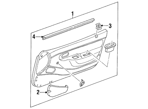 1997 Ford Aspire Interior Trim - Door Diagram