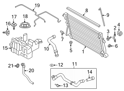 2022 Ford F-350 Super Duty Radiator & Components Diagram