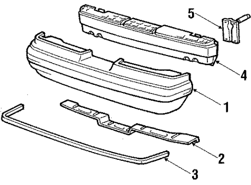 1988 Ford Thunderbird Bumper Assembly - Rear Diagram