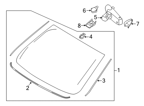 2017 Lincoln MKZ Glass - Windshield Diagram