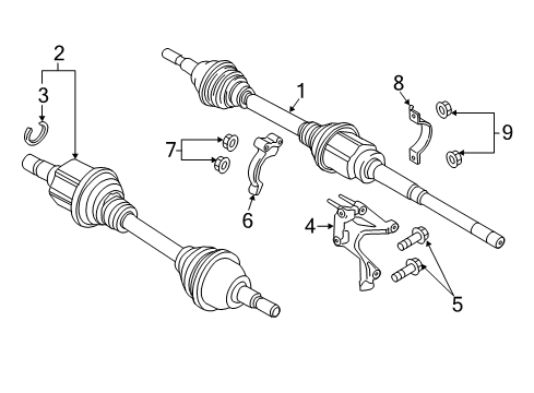 2015 Ford Edge Drive Axles - Front Diagram 2 - Thumbnail