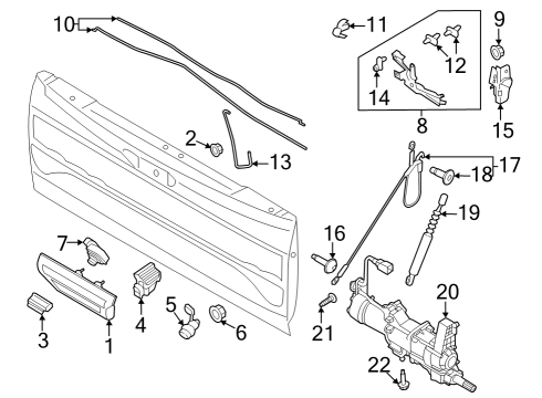 2023 Ford F-150 Lock & Hardware Diagram