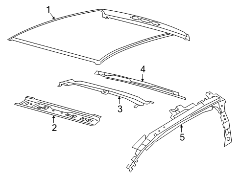 2019 Ford Ranger Roof & Components Diagram