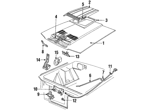 1984 Ford Mustang Hood & Components Diagram
