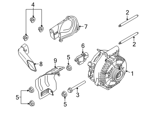 2008 Ford Focus Alternator Diagram for 8S4Z-10346-A
