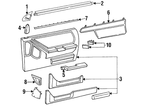 1989 Ford Thunderbird Interior Trim - Door Diagram