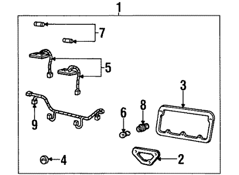1995 Mercury Mystique High Mount Bulb, Rear Diagram for F5RZ-13466-C