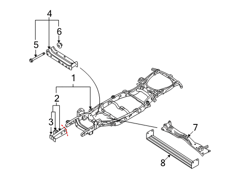 2009 Ford Explorer Sport Trac Frame & Components Diagram