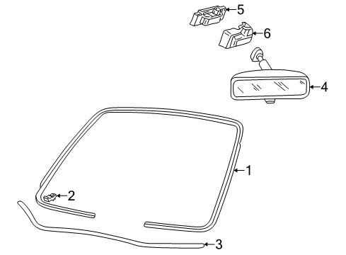 2005 Mercury Montego Glass - Windshield Diagram