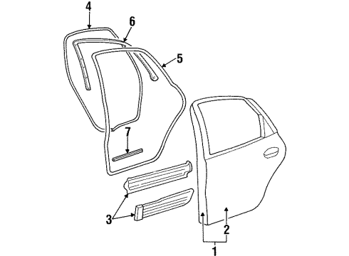 1998 Ford Taurus Door & Components Diagram