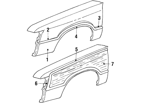 1985 Mercury Marquis Fender & Components Diagram