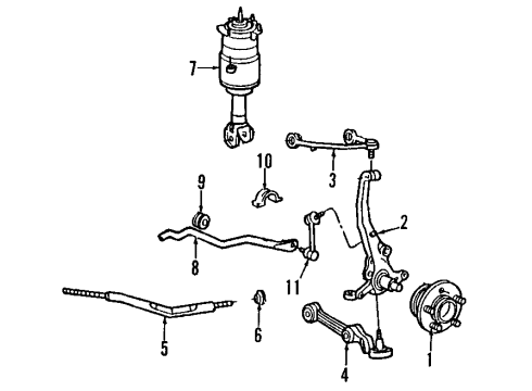 1994 Lincoln Mark VIII Front Suspension Components Diagram