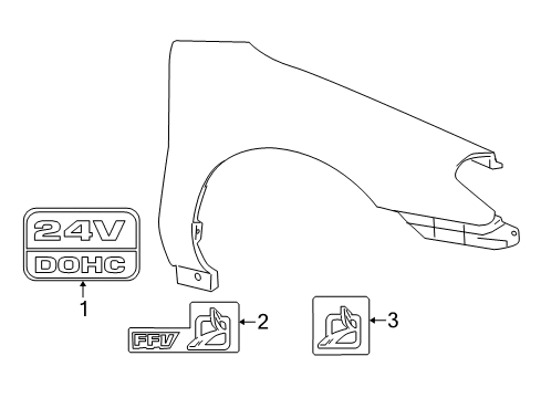 2000 Mercury Sable Exterior Trim - Fender Diagram