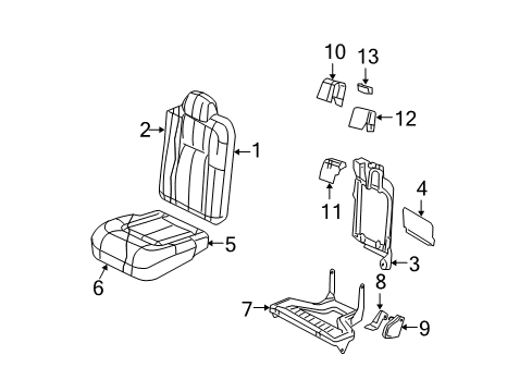 2003 Lincoln Navigator Rear Seat Components Diagram