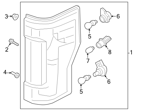 2025 Ford F-350 Super Duty Bulbs Diagram