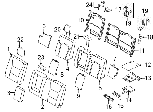 2015 Ford F-150 Armrest Cover, Gray, Rear Diagram for FL3Z-1660508-EA
