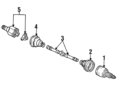 1992 Mercury Sable Drive Axles - Front Diagram