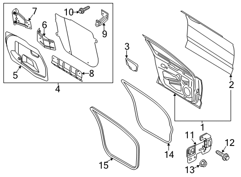 2019 Ford Police Responder Hybrid Door & Components Diagram