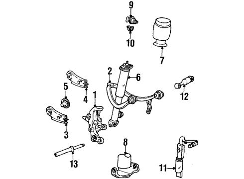 1995 Lincoln Continental Spindle, Rear Driver Side Diagram for 3F1Z-4A013-BA