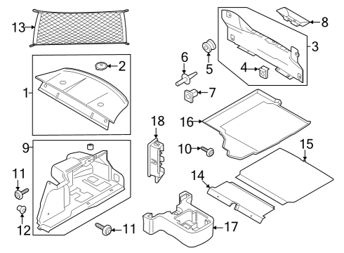 2025 Ford Mustang Interior Trim - Rear Body Diagram
