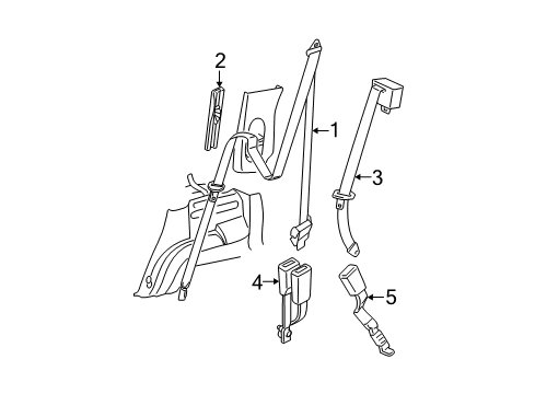 2002 Mercury Mountaineer Rear Seat Belts Diagram