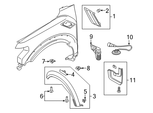 2019 Ford F-150 Exterior Trim - Fender Diagram